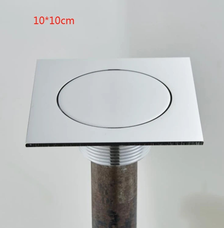 Shower Drains 10*10cm Square Bath Drains Strainer Hair Antique Brass Fish Carved Bathroom Floor Drain Waste Grate Drain