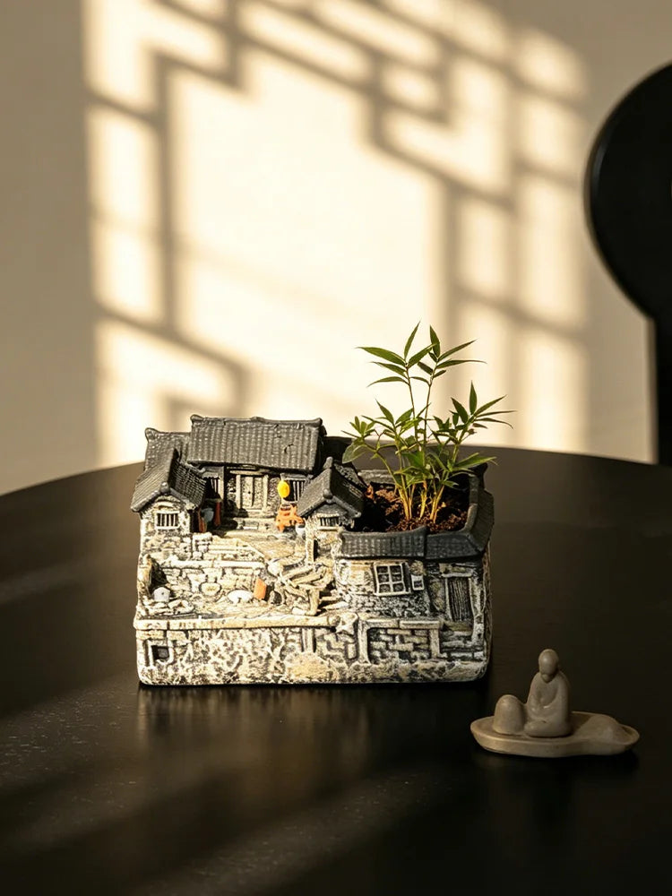 Micro Landscape Decoration Ornament Retro and Nostalgic House Ornament Home Living Room Bedroom Decoration Gift for Friends
