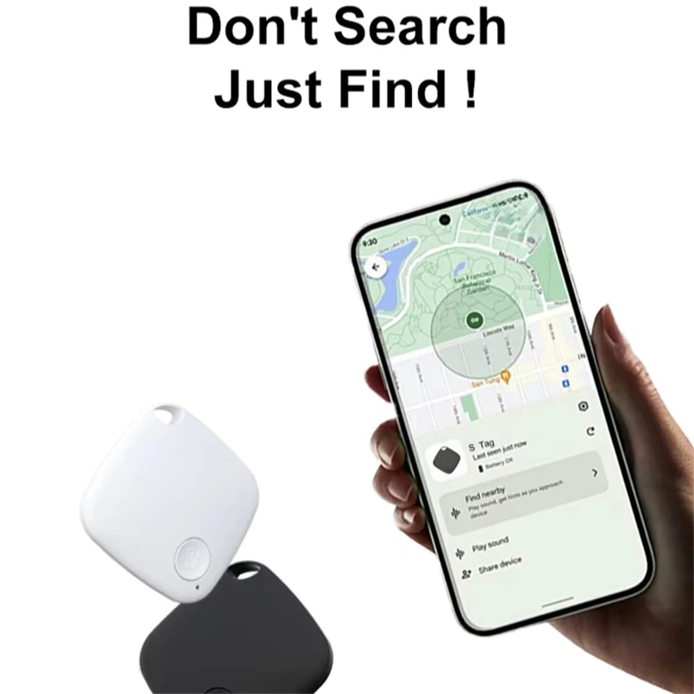 Smart Anti-Lost Bluetooth GPS Tracker Tag Compatible with Android & iOS Locator for Car Keys Pet Finding