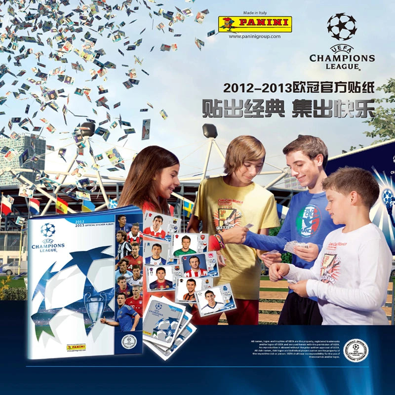 Panini Champions League Stickers Mega Box 50 Packets - 2012-13 Full Season Soccer Cards Collection with Rare Shiny Foil Cards