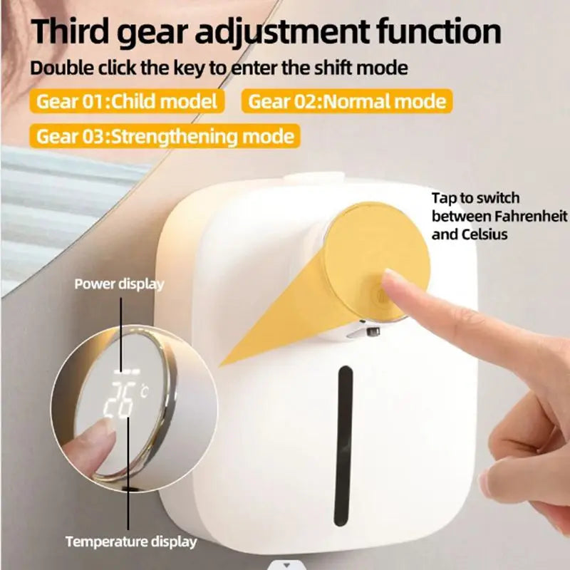 Wall-Mounted Soap Dispenser Rechargeable Digital Temperature Household Hotel Automatic Soap Foam Dispenser Kitchen Accessories