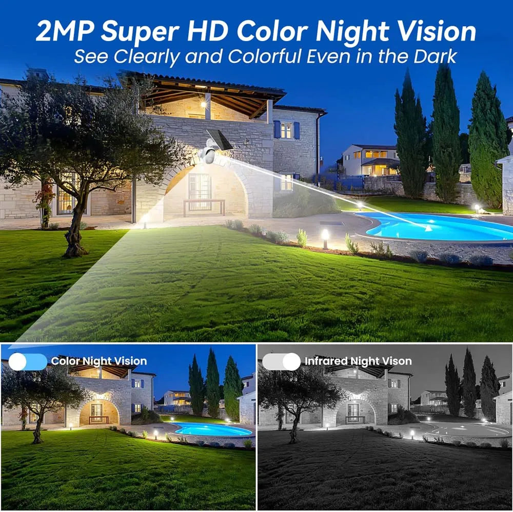 4G Security Cameras Wireless Outdoor 2K Rechargeable Battery Camera Home Surveillance No WiFi Needed PIR IP65 Work With O-kam Pr