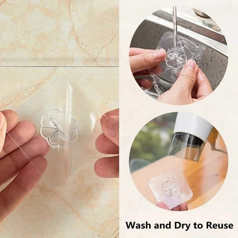 Transparent Self Adhesive Wall Hooks Heavy Duty Multi-Purpose Wall Hook Key Holder Towel Holder For Bathroom Kitchen Accessories