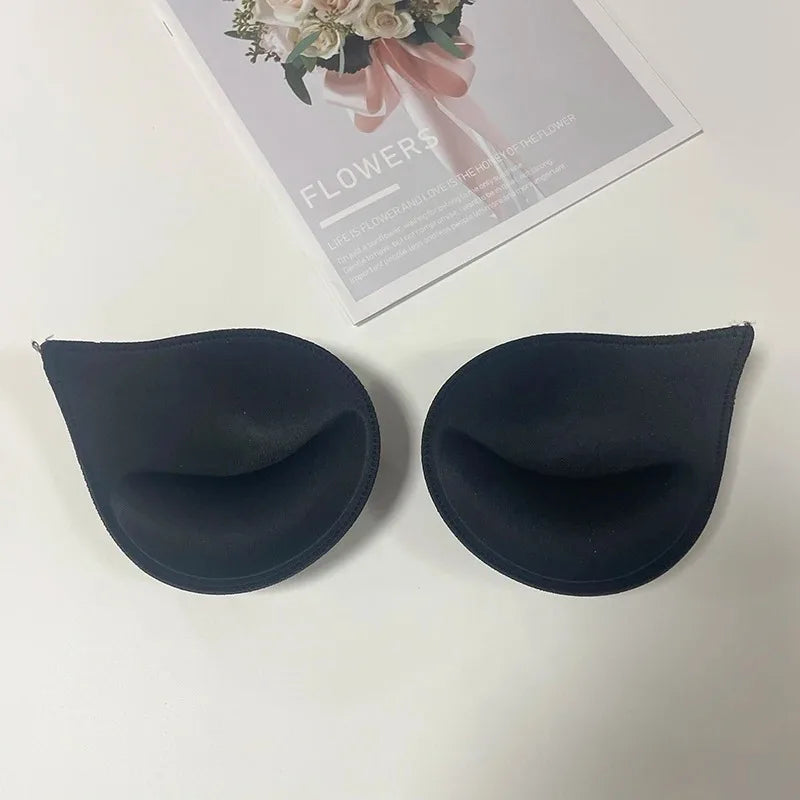 1pair Thick Sponge Bra Pads for Women Swimsuit Breast Push Up Breast Enhancer Removeable Bra Pads Inserts Cups Bra Accessories