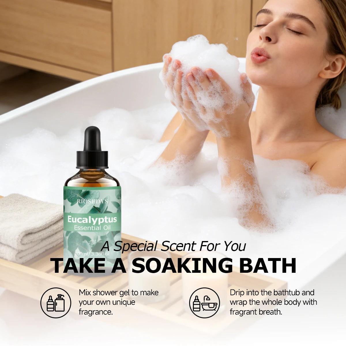 EUCALYPTUS ESSENTIAL OIL is moisturizing and nourishing massage oil suitable for skincare, fragrance, massage,  all skin types.