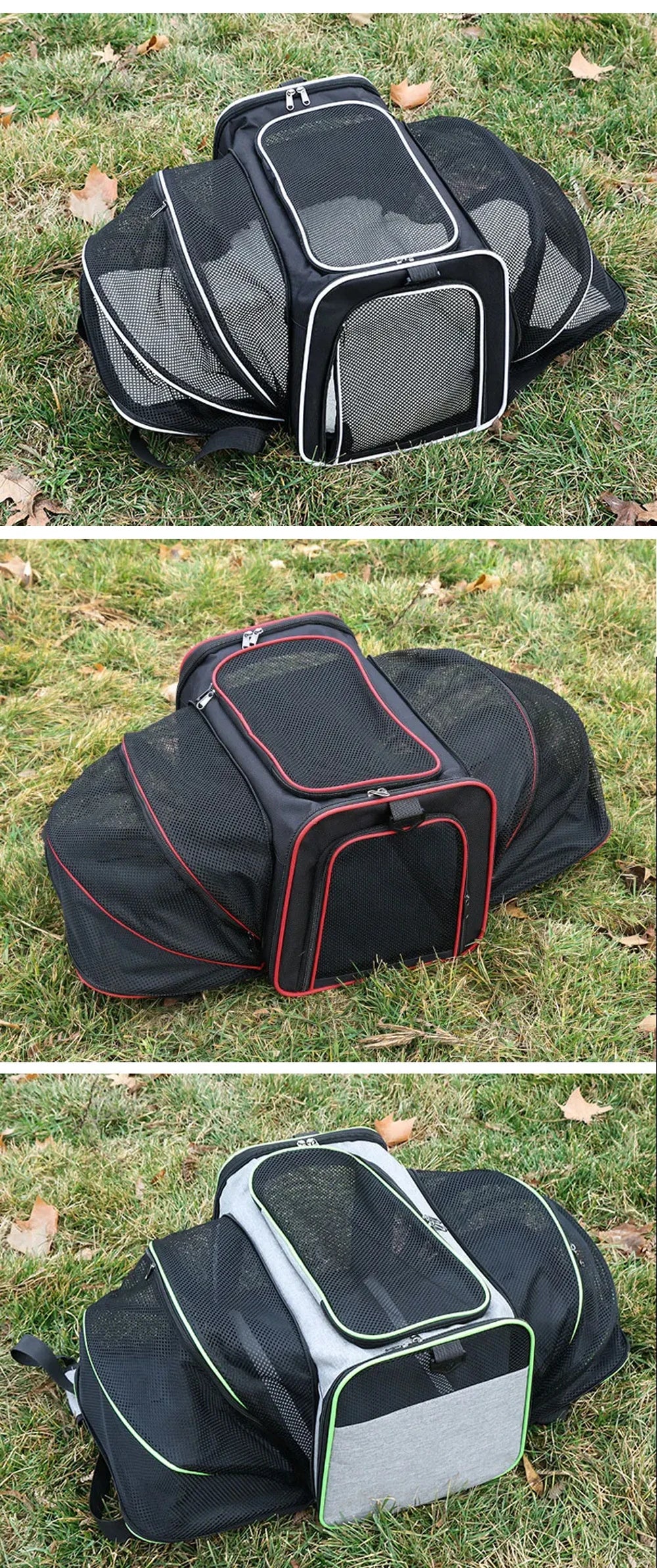 Pet Carriers Bag Portable Breathable Foldable Bag Cat Dog Carrier Bags Outgoing Outdoor Travel Pets Cats Handbag Safety Zippers