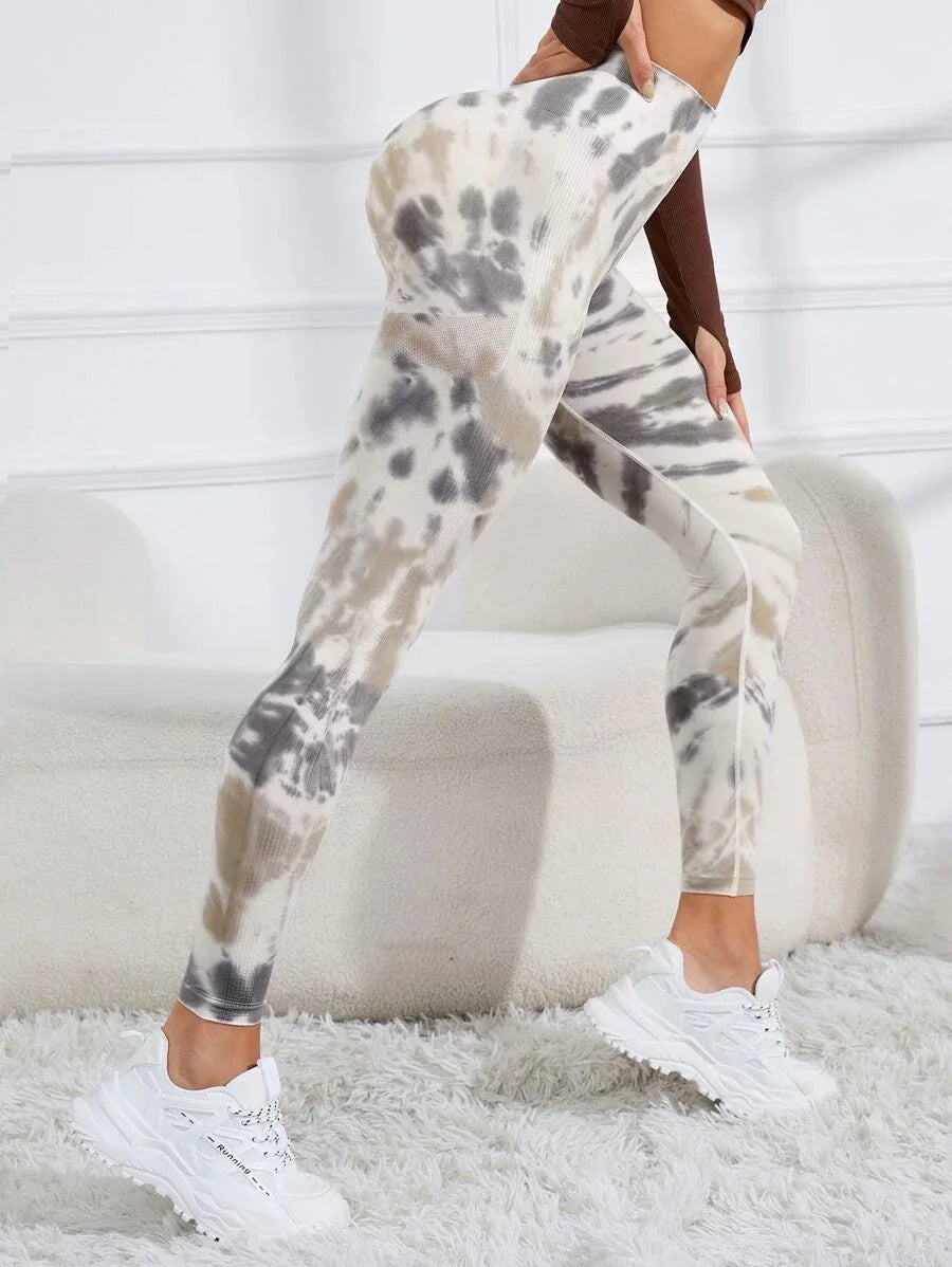 New 3D Print Tie Dye Sports Pants Women Seamless  Leggings High Waist Fitness Push Up Leggings Gym Clothing Workout Tights