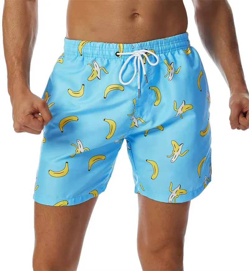 2024 Summer Hawaiian Beach Shorts Holiday Casual Colorful Plaid Print Sportswear Quick Drying Trunks Ice Shorts Hawaii Swimsuit