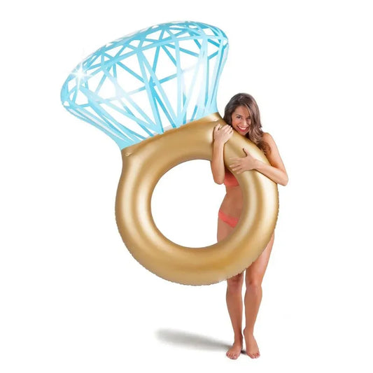 Giant Diamond Ring Design Inflatable Floating Row Pool Lounge Adult Pool Float Mattres Swimming Circle Water Pool Toys