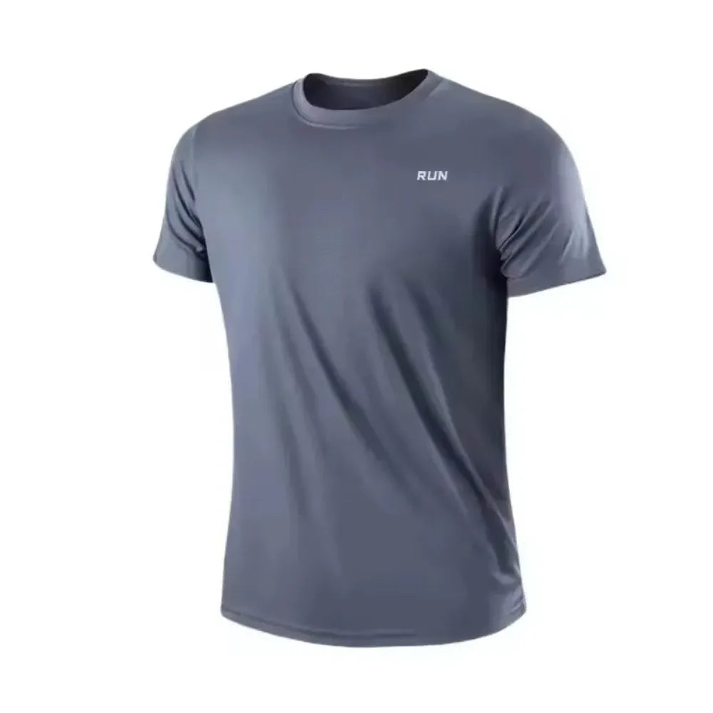 New summer men's quick-drying running and fitness sports shirt - Men's short-sleeved fitness top - Gym T-shirt