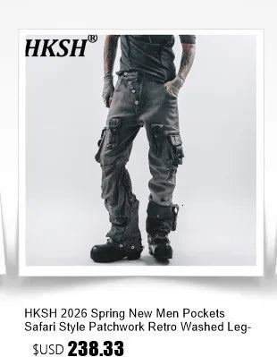 HKSH Summer Men's Workwear Shorts Trendy Brand Ins High Street Loose Outerwear Knee-length Pants Trendy Straight Pockets HK0673