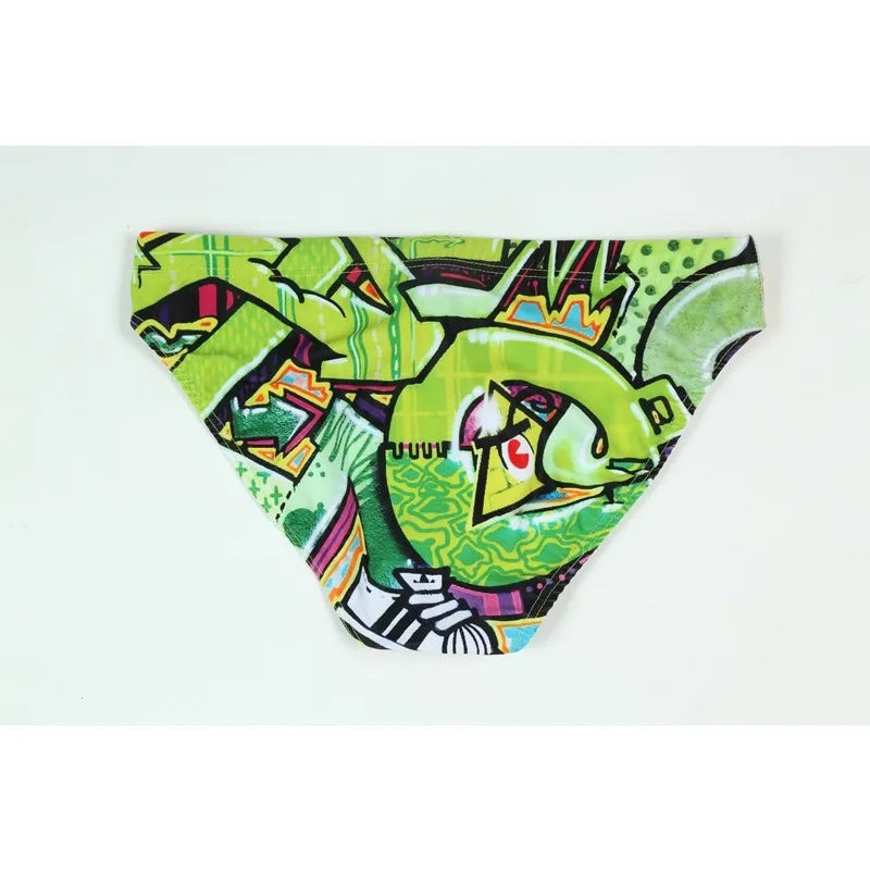 New swimming trunks men's swimsuit printed youth swimming trunks swimming training