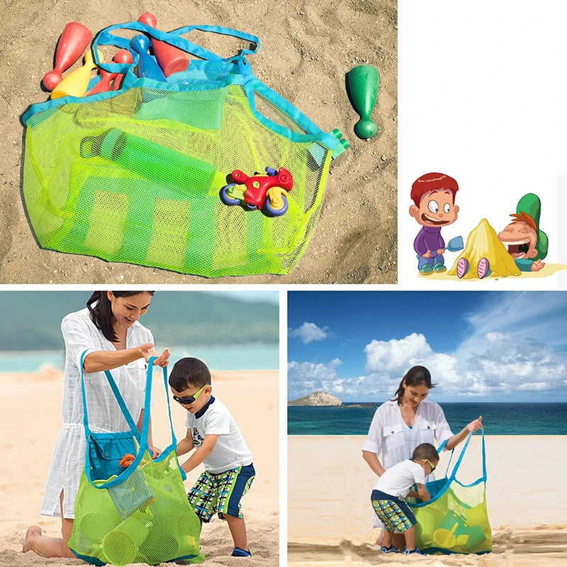 Protable Beach Bag Anti-sand Net for Kids Beach Toy Towel Storage Mesh Travel Large Capacity Toy Outdoor Waterproof Storage Bags