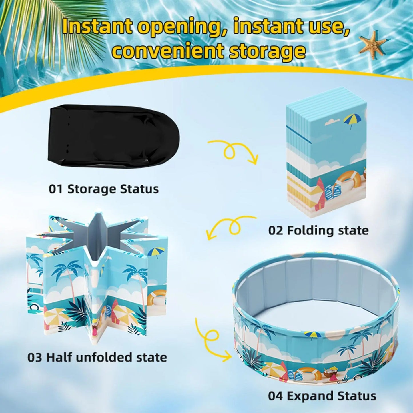 Children's swimming pool, diameter 90/120/160 cm inflatable and foldable outdoor large-size children's paddling pool summer pet