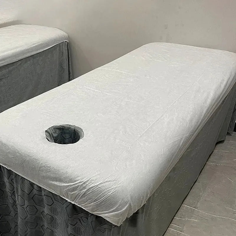 10pcs Disposable Bed Cover For Beauty Salon Open Hole Spa Massage Soft Bed Sheets Non-woven Fabric Breathable Elastic Bedspread