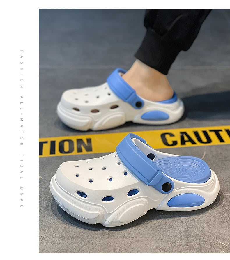 Summer Men's Thick-Soled Non-Slip Breathable Toe-Cap Sandals Casual Beach Slippers Plus Size Multicolor Men Shoes