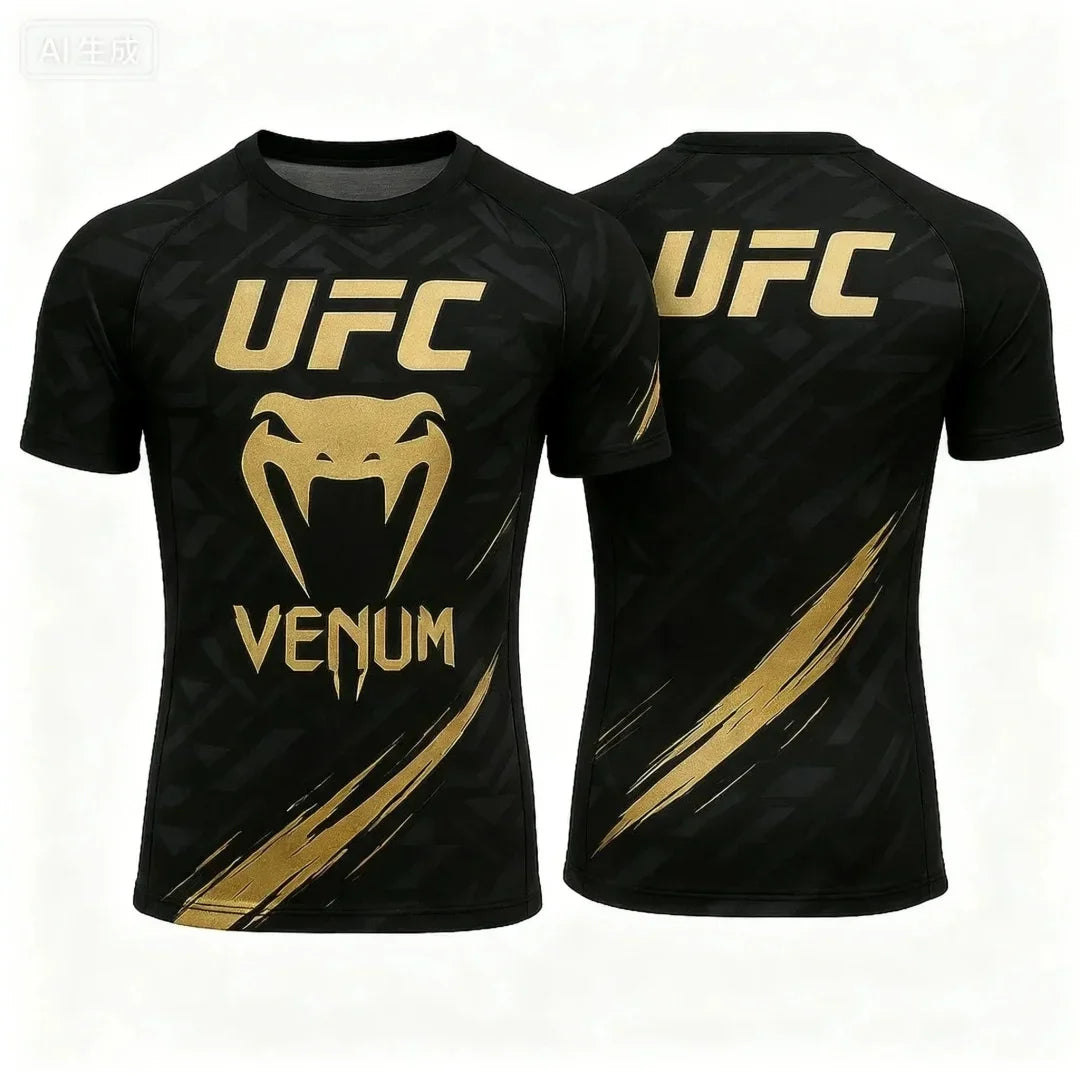 Hot Summer Selling UFC Boxing Fighting Competition Men's T-shirt Fashion Quick Drying Casual Breathable O-neck Short Sleeve Tops