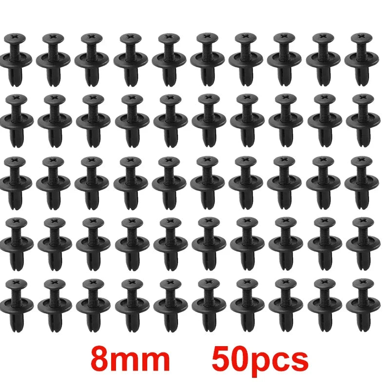 Car Plastic Rivets Fasteners 8mm/6mm Bumper Fender Screws Clips 8mm Hole Auto Push Pin Clip Accessories for Vehicle Repair