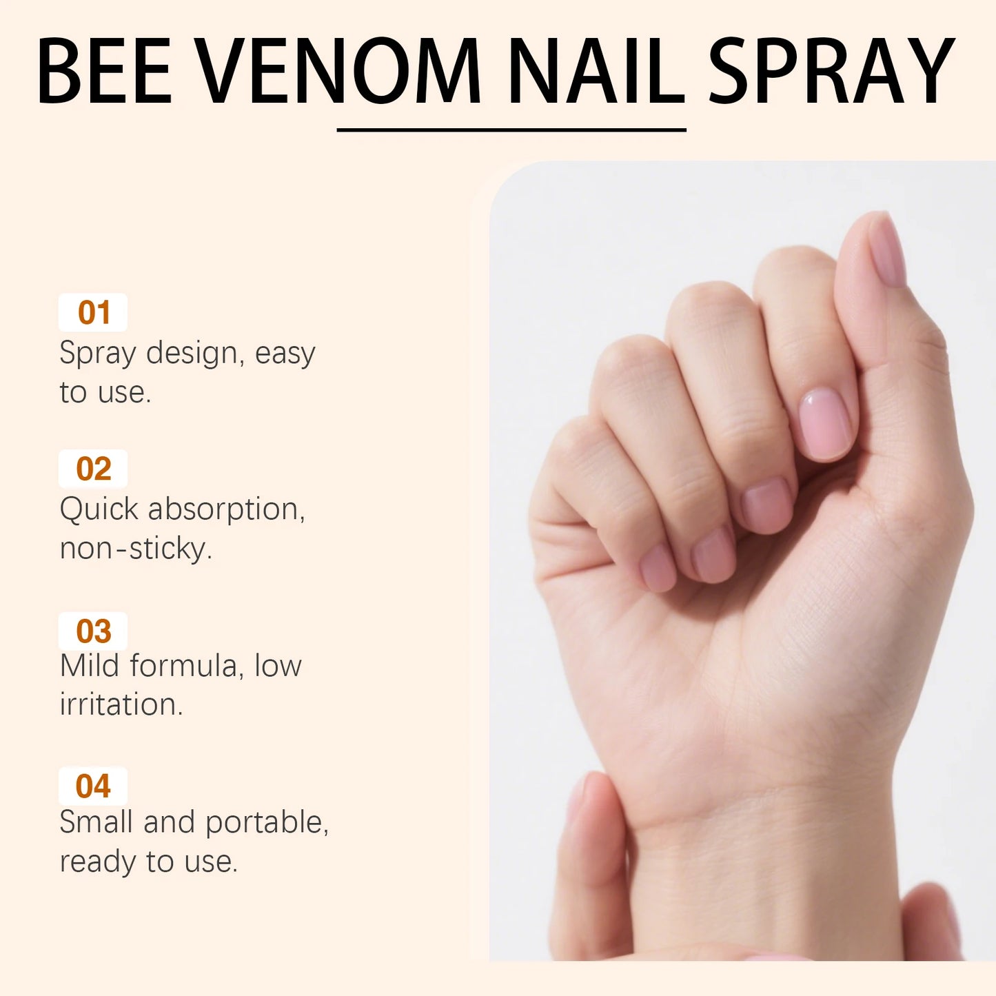 Nail Nourishing Spray Gentle Care for Hands and Feet, Strengthens Nails, Moisturizes, and Softens Cuticles