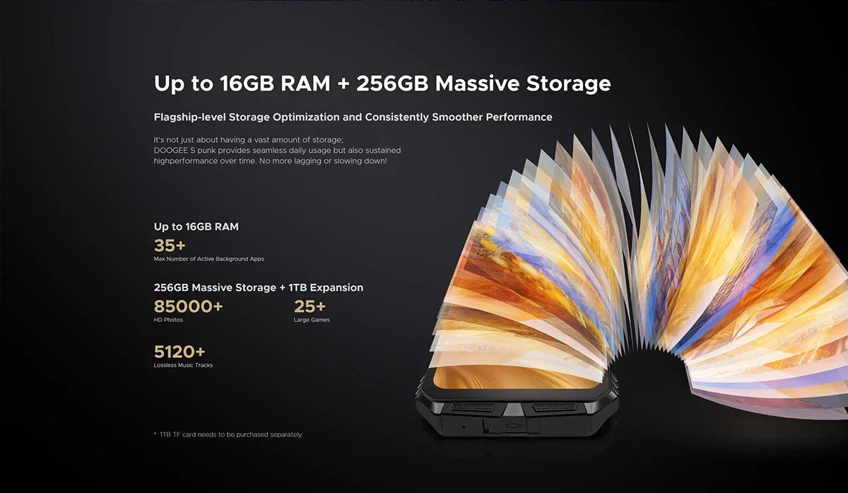 Global version DOOGEE S Punk Rugged Smartphone Android 14 6.58" FHD+90Hz IPS Screen 16GB(6+10)+ 256GB 10800mAh 50MP Mobile Phone