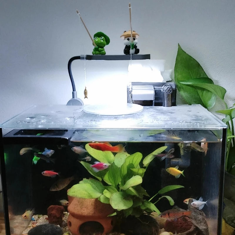 Aquarium Decoration Mini Fishing Panda Fishing Frog Fish Tank DIY Landscaping Ornaments Home Garden Pond Decorations