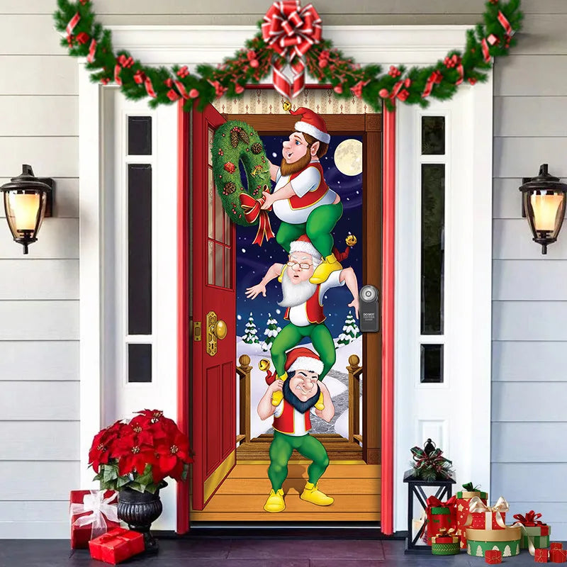 Halloween Decoration Door Curtain Cartoon Ghost Pumpkin Reindeer Home Horry Hanging Ornament Dream Party Entrance Navidad