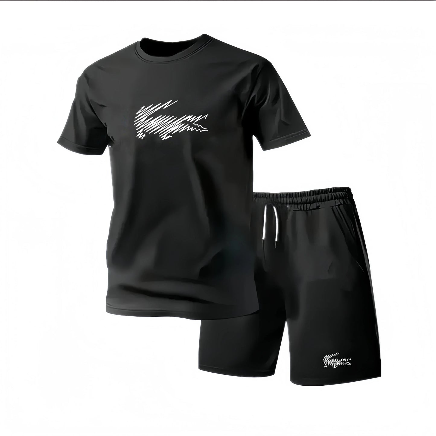 Men's Two-piece Sportswear Short Sleeved T-shirt and Pants Set Running and Fitness Sportswear 2026 Summer Big Discount