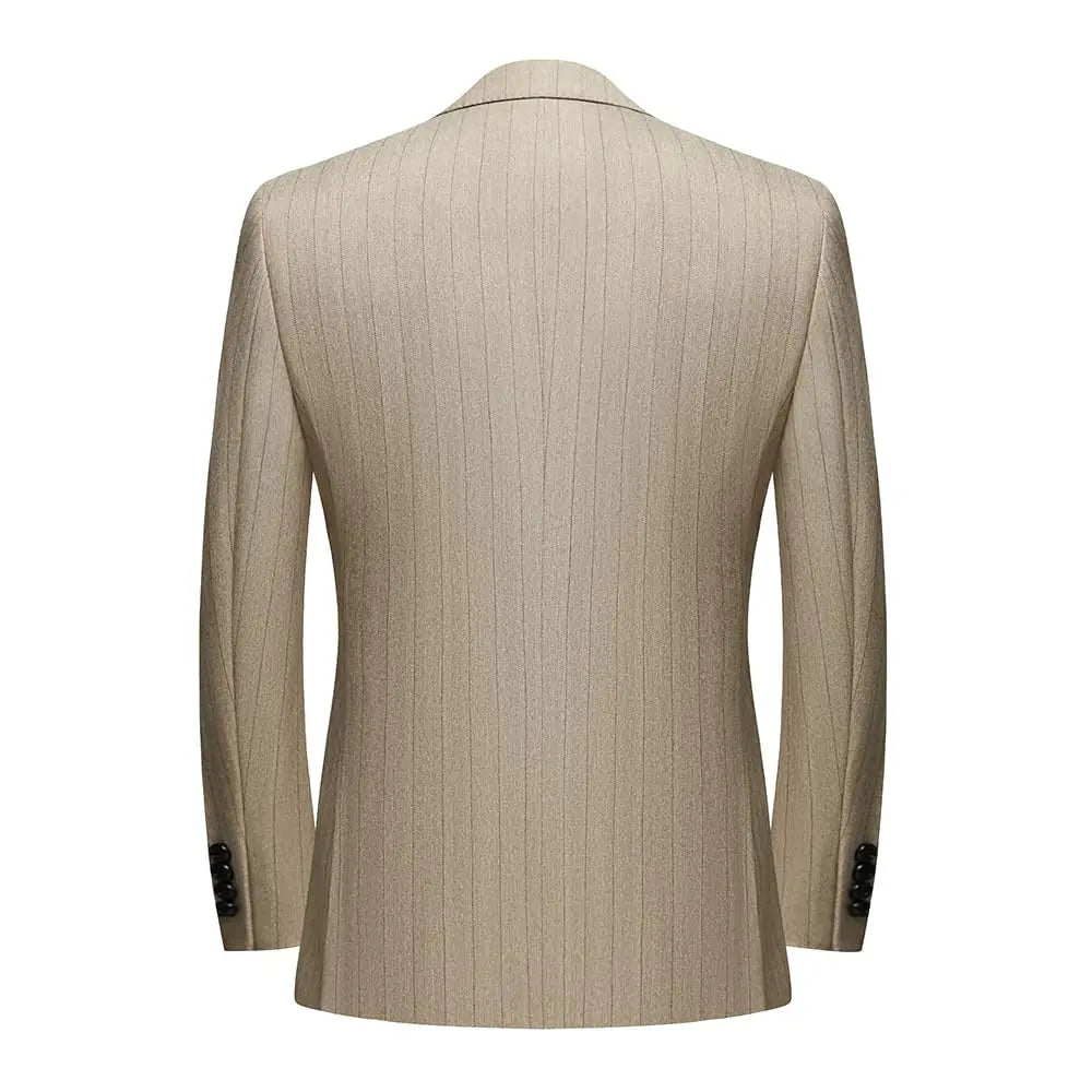 Men's 3-Piece Slim Fit Stripe Suit Blazer Jacket Vest Pants Set | Wedding Tuxedo Formal Business Prom Party US Size XXS-3XL
