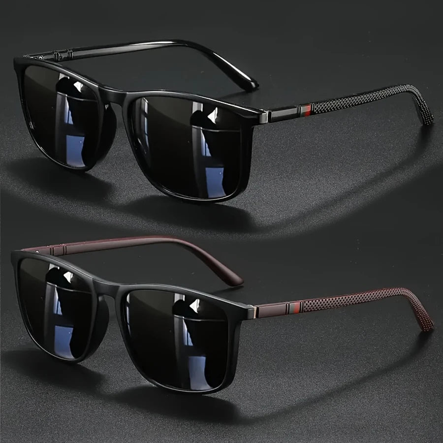 2pcs Luxury Square Vintage Cycling Sunglasses Men Women Fashion Travel Driving Fishing Sun Glasses Male Eyewear UV400