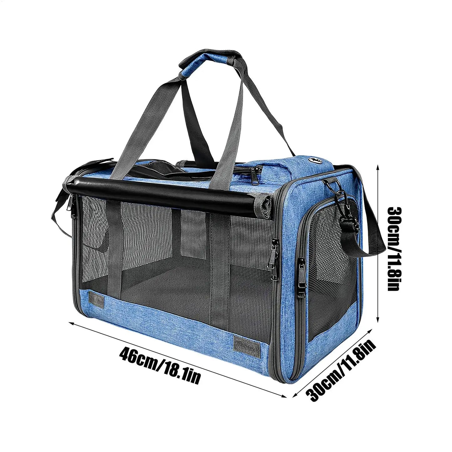 Breathable Pet Cat Travel Carrier, 20lbs Capacity Tote Bag, Outdoor Adventure Portable Container for Car Airplane Camping Vet