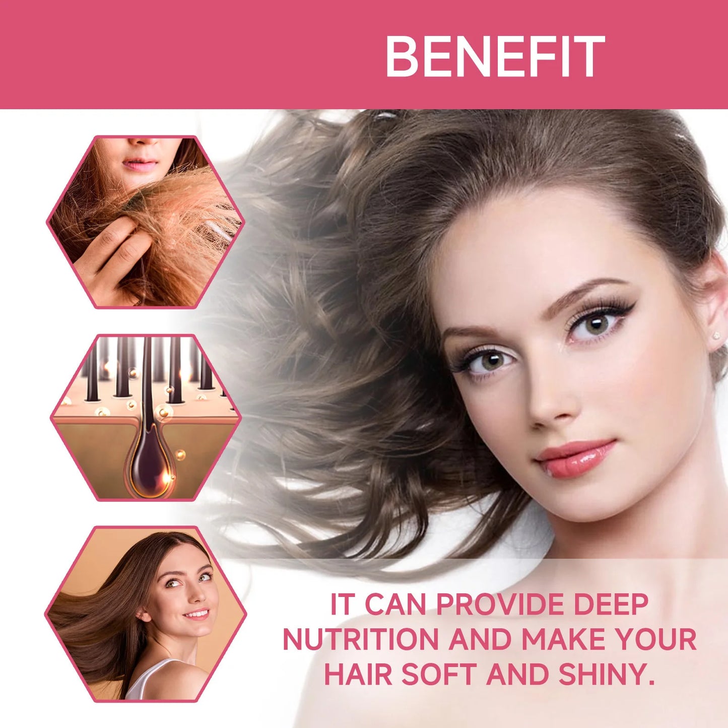 Hair Care Essential Oil Nourishes Frizzy Hair, Thickens The Tail of The Hair, and Freshens The Hair with A Light Fragrance