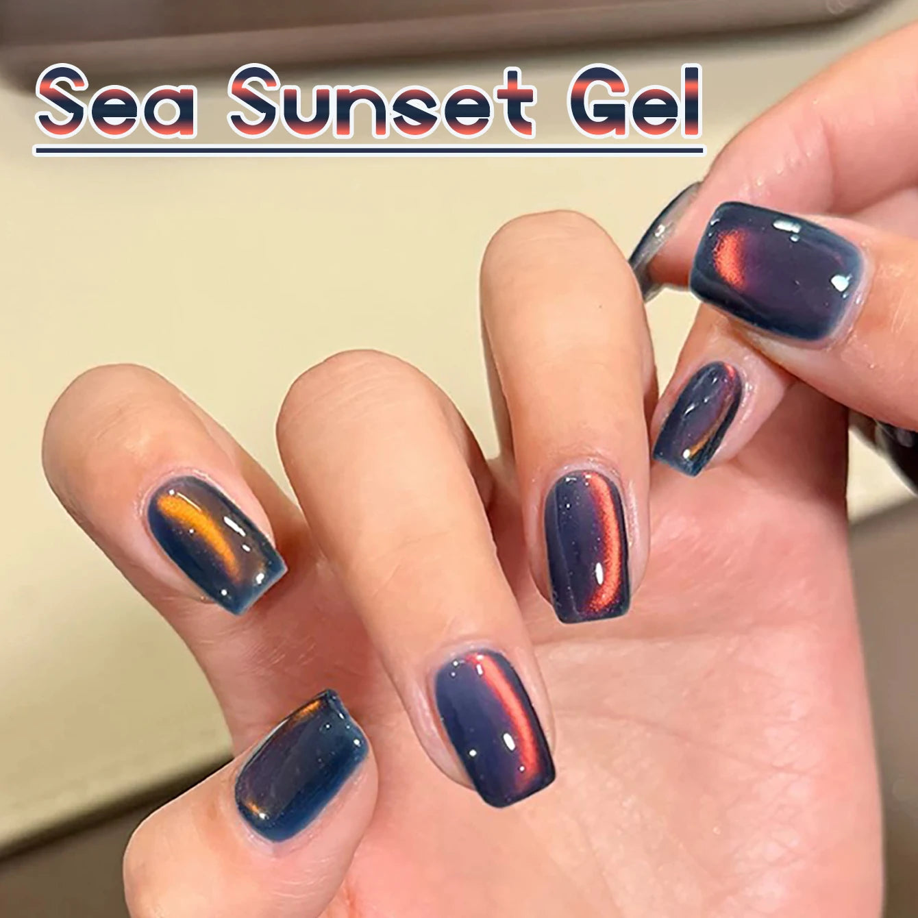 ZH 12ML 12-Color Christmas Red Nails Fiery Sunset Glass Bead Cat Eye Gel Nail Polish Fine Powder Cat Magnetic Gel Nail Salon