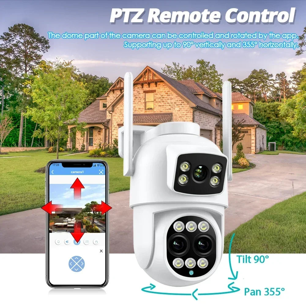 ICSEE Smart WIFI Security Camera 12MP 8K Three Lens 8X Zoom Outdoor HD Video Surveillance IP Cameras IPTV CCTV PTZ Auto Tracking