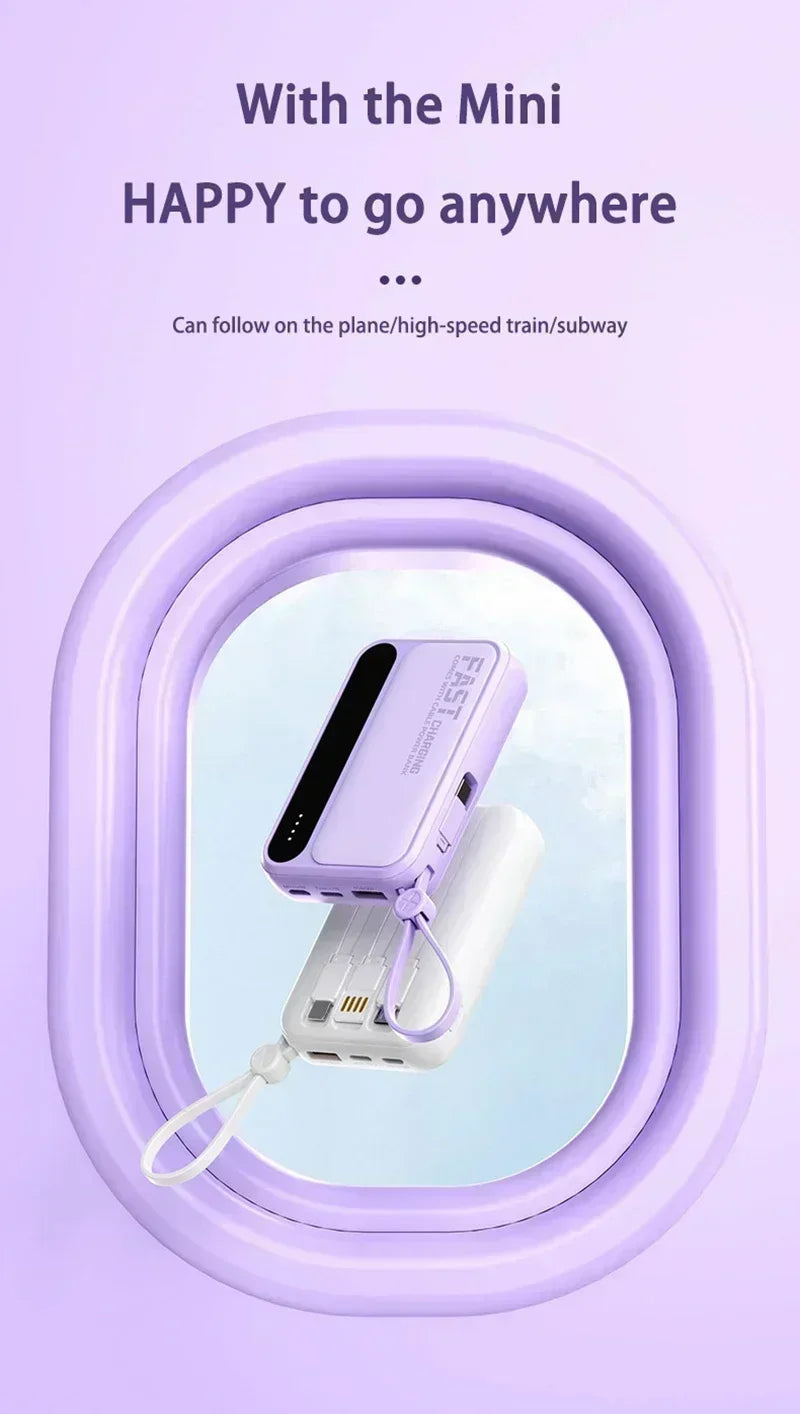 VIVO 500000mAh Power Bank Built in 4 Lines Large Capacity Super Fast Charging Portable External Battery for All Phones 2026 NEW