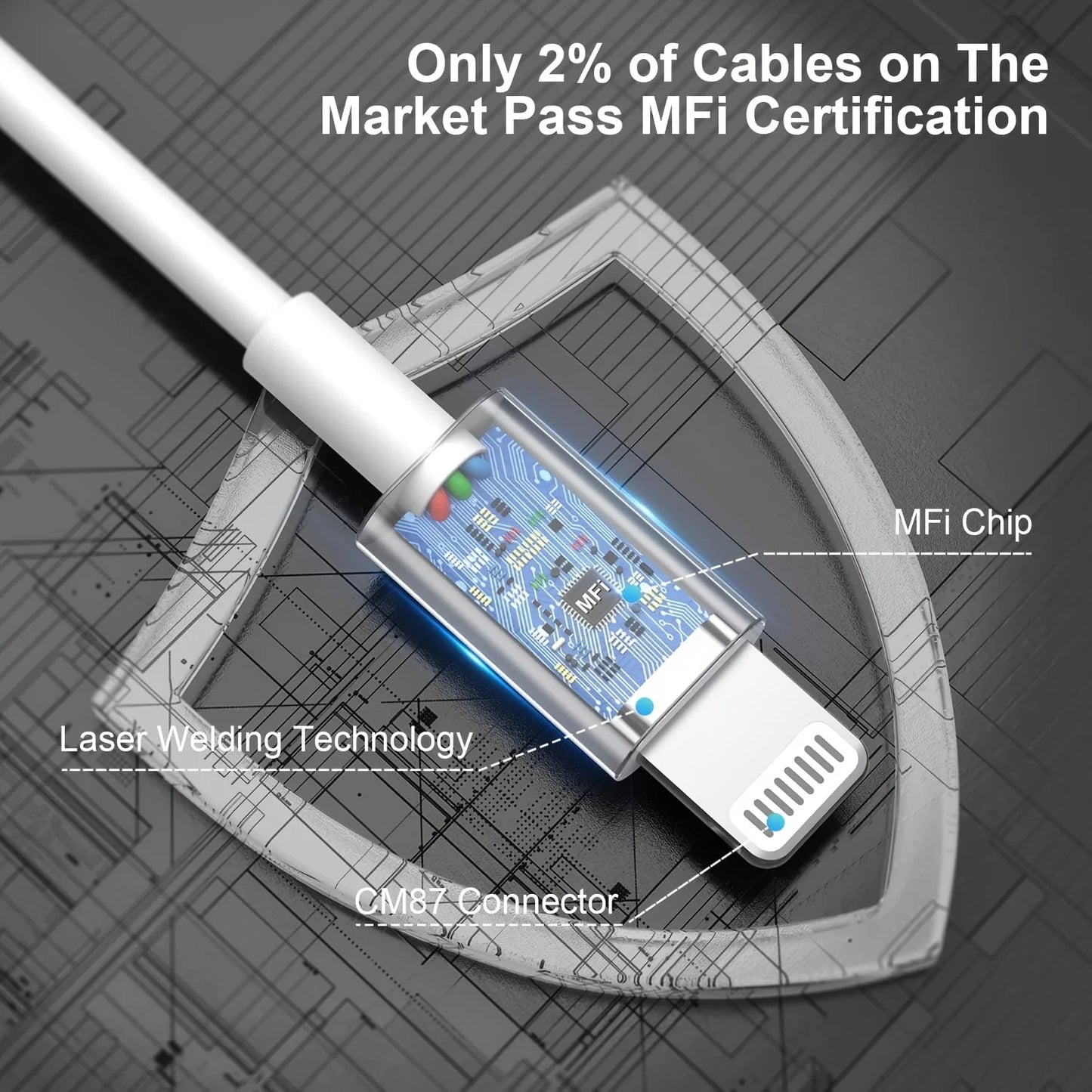 3pcs 1pc for iPhone charger cable lightning data cable original  MFi certified USB A charging cable suitable for iPhone 13 12 1