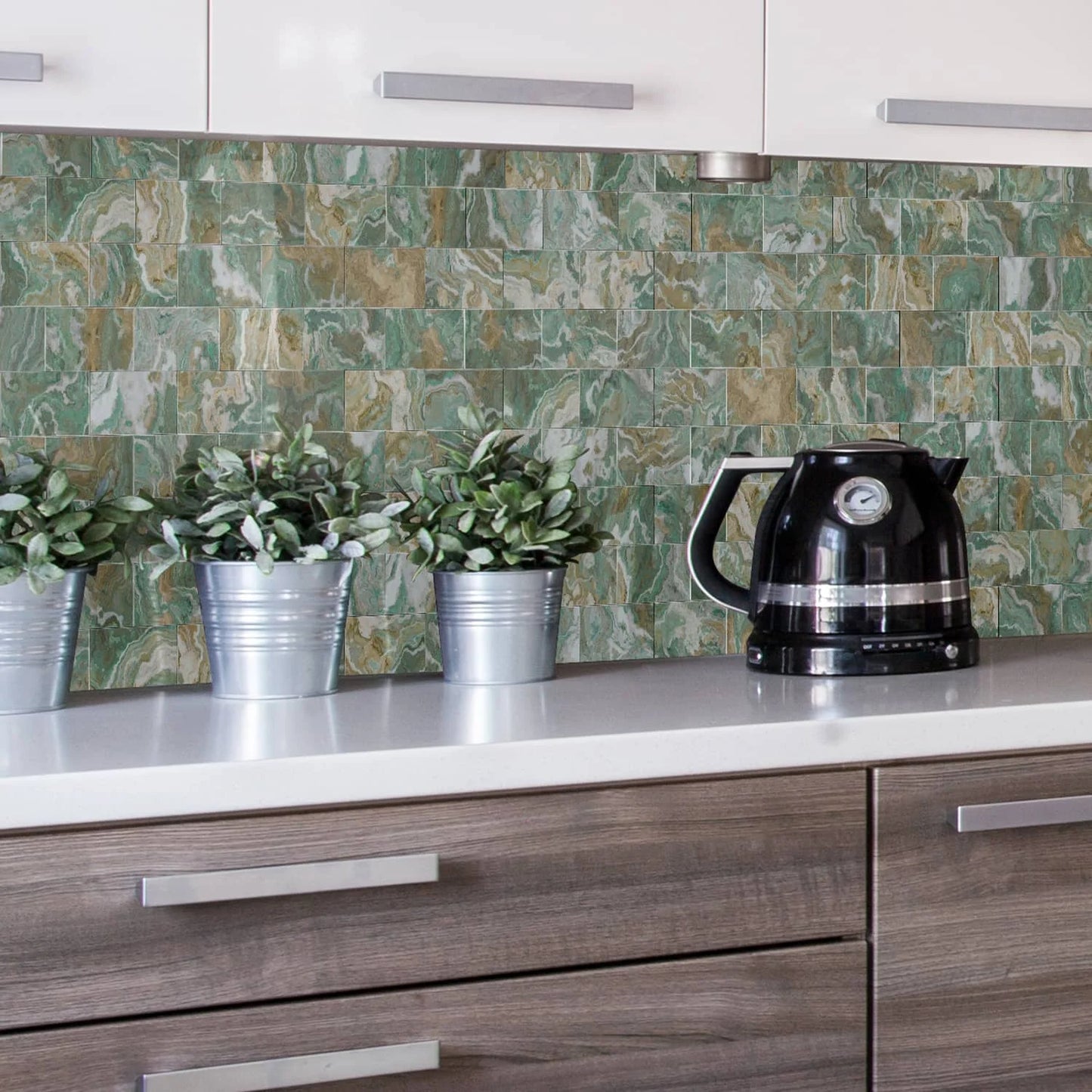 3x6 inch 24/48/96 marble tile stickers, self-adhesive wall stickers, suitable for kitchen and bathroom splash proof decoration