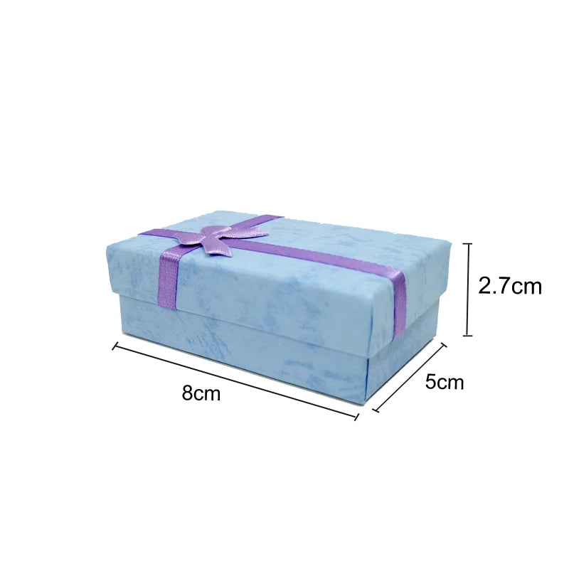 12pcs/lot Assorted Colors Ring Necklace Set Box Trinket Box Necklace Case Earrings Holder 5*8 Packaging Gift Box