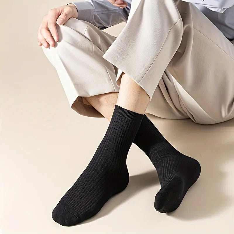 Men's Socks 5-Pair Set - Breathable and Soft, Suitable for All Seasons, Suitable for Casual Sports, Business Dress