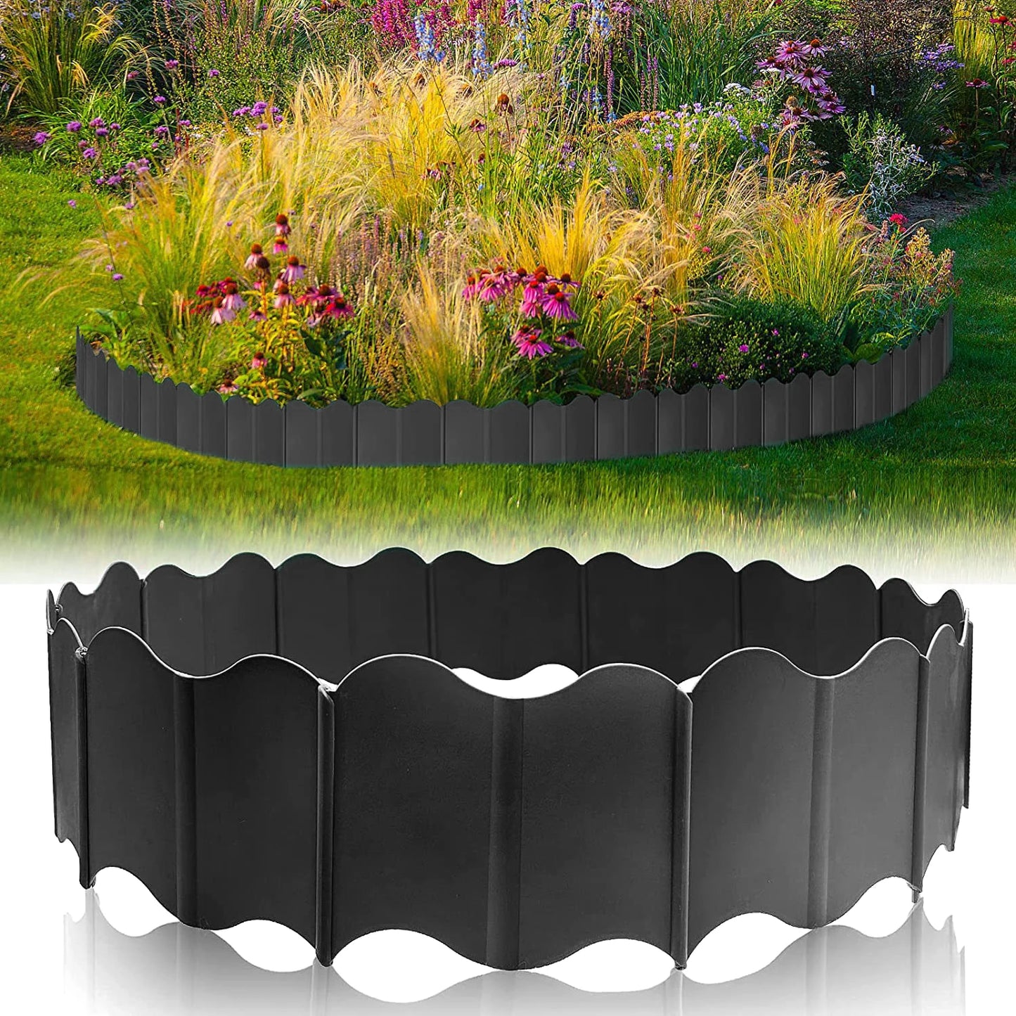 Garden Edging Borders Grass Lawn Fence Path Patio Interlocking Decorative Outdoor Barrier Landscape Edging for Yard Garden