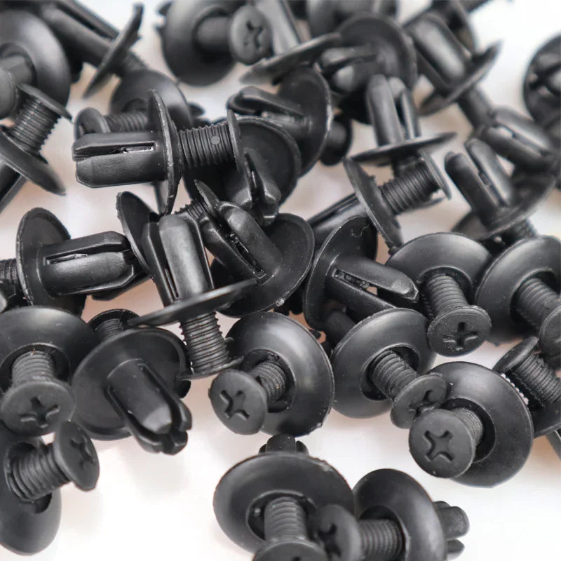 Car Plastic Rivets Fasteners 8mm/6mm Bumper Fender Screws Clips 8mm Hole Auto Push Pin Clip Accessories for Vehicle Repair