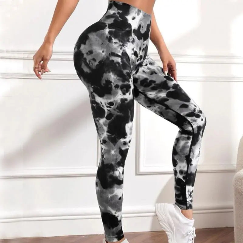 New 3D Print Tie Dye Sports Pants Women Seamless  Leggings High Waist Fitness Push Up Leggings Gym Clothing Workout Tights