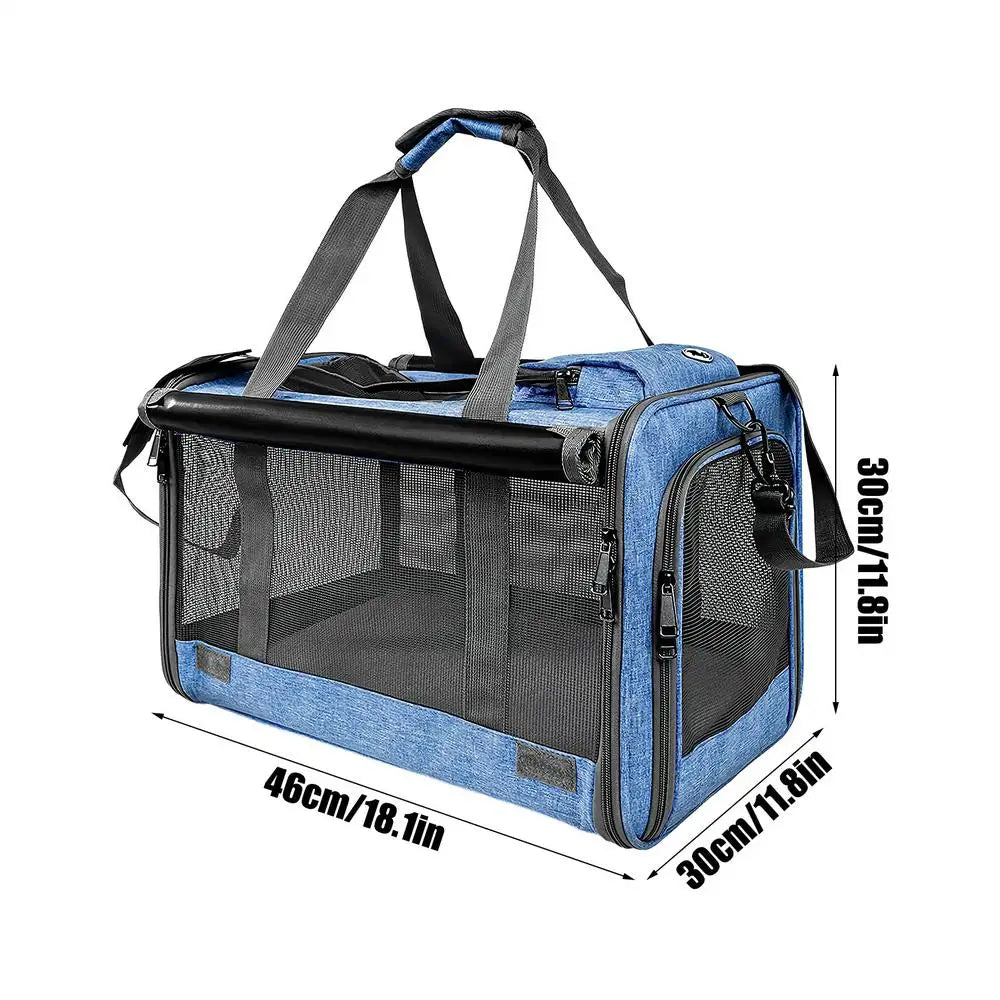 Breathable Pet Cat Travel Carrier, 20lbs Capacity Tote Bag, Outdoor Adventure Portable Container for Car Airplane Camping Vet
