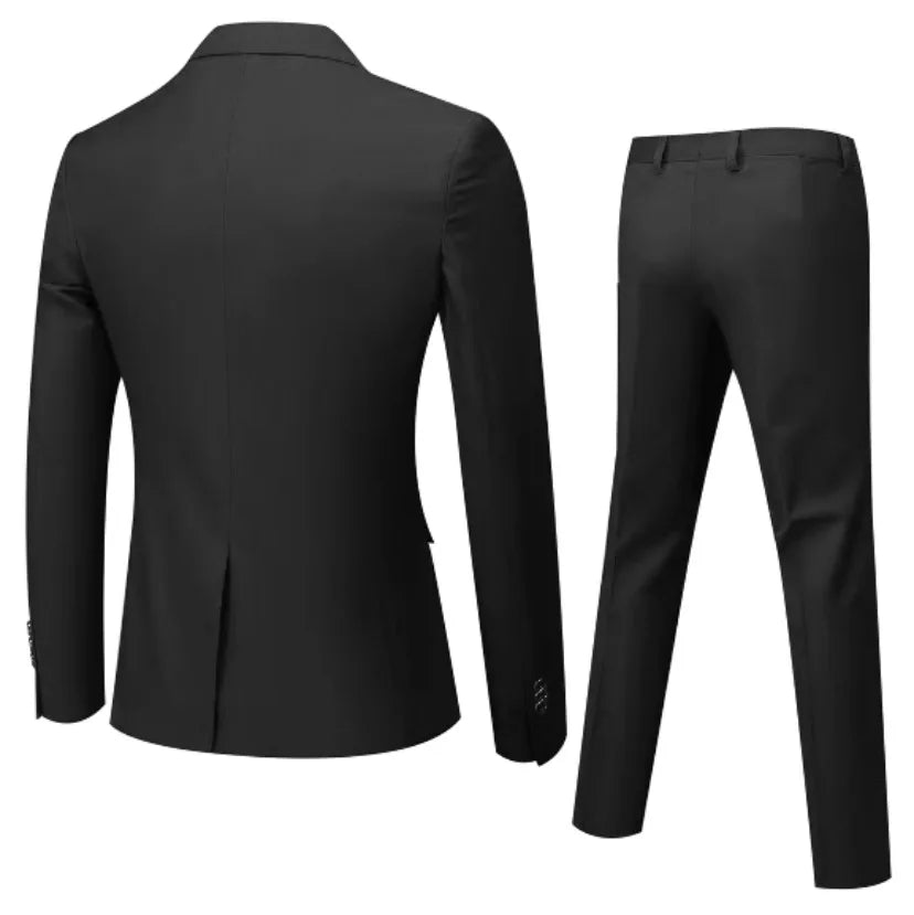 Men Three Piece Suit Sets Full Sleeve Blazers Long Pants Turn Down Collar Slim Fit Evening Wedding Formal Classic 2026 Spring