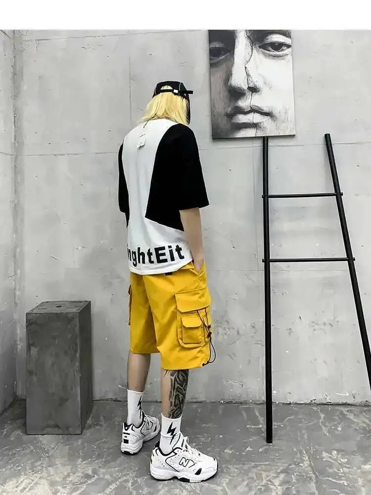 HKSH Summer Men's Workwear Shorts Trendy Brand Ins High Street Loose Outerwear Knee-length Pants Trendy Straight Pockets HK0673
