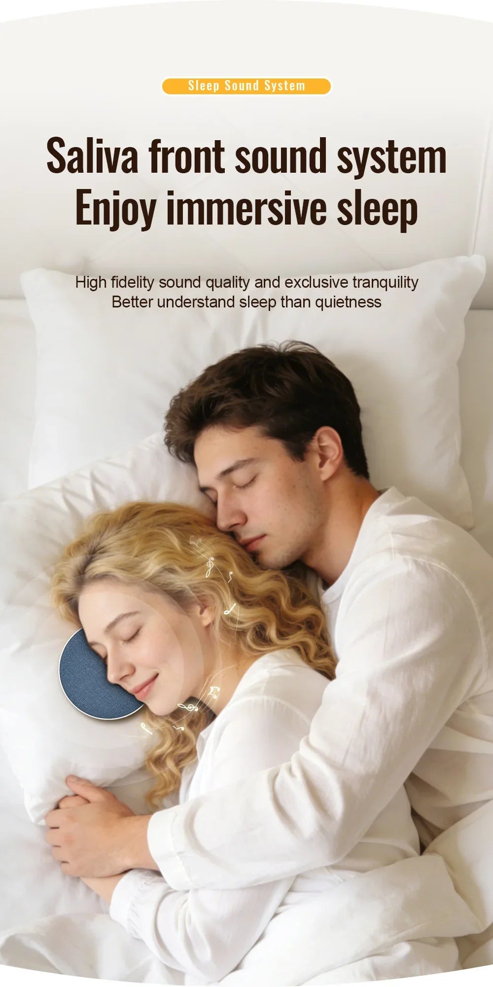 Under Pillow Sleep Speaker Ultra Slim HiFi Noise Reduction Bone Conduction Sound Machine for Deep Sleep Relaxation 2026 New ﻿
