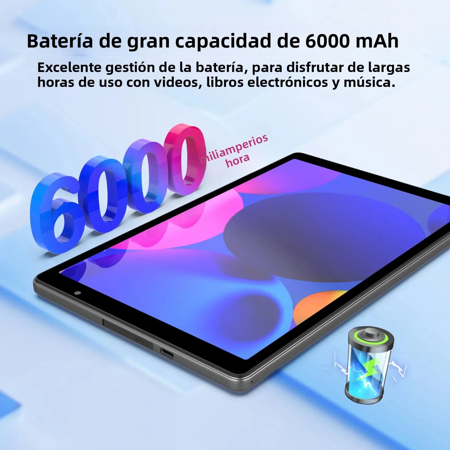 Latest Android 14 Tablet, 10-inch Tablet, Quad-core Processor, 5G WiFi, 4GB ROM + 32GB RAM, 1280*800 Resolution, 6000mAh Battery