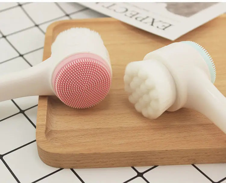 Facial Cleansing Brush–Deep Cleaning,Suppress Fine Lines,Silicone Bristles,Ergonomic Handle,Eco-Friendly,Portable Face Scrubber