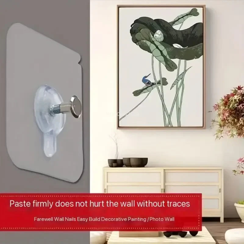 Strong Adhesive Wall Hook Without Piercing Picture Hanger Self-adhesive Wall Hangers Without Holes for Frame Poster Photo Clock