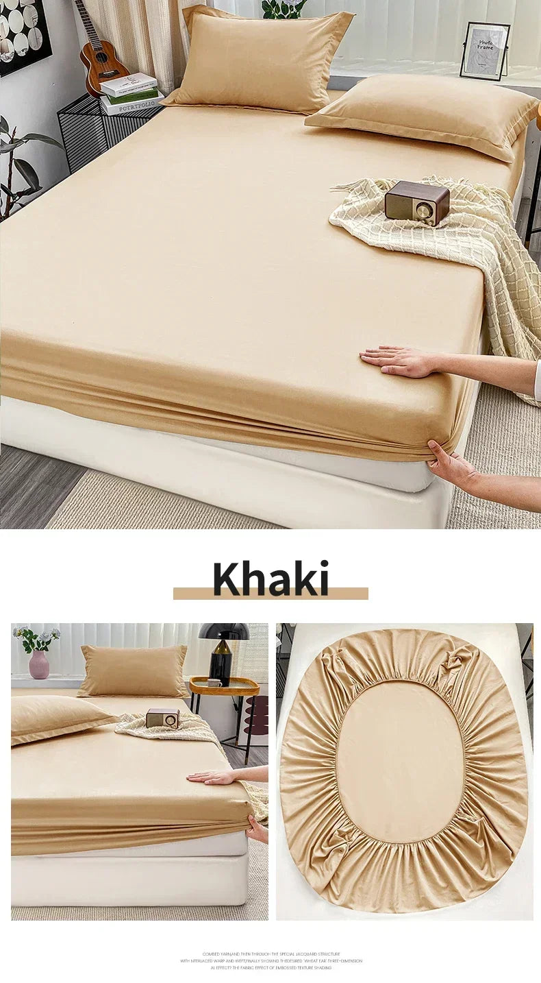 Premium Solid Color Brushed Fitted Sheet,Ultra-Soft Sateen Weave for Cozy Nights - Hypoallergenic and Easy Care Bedding