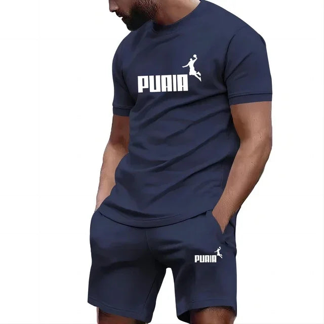 Summer Men's Sets Fashion Tracksuit Men Short Sleeve T Shirts+Sport Shorts Suit Men Casual Men Clothing Mens Joggers Sets